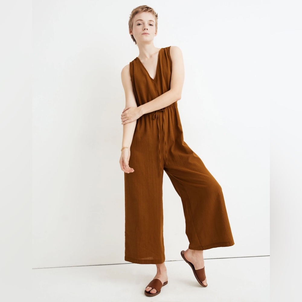 Madewell Tie-Back Cover-Up Jumpsuit in Egyptian/Antique Gold size M